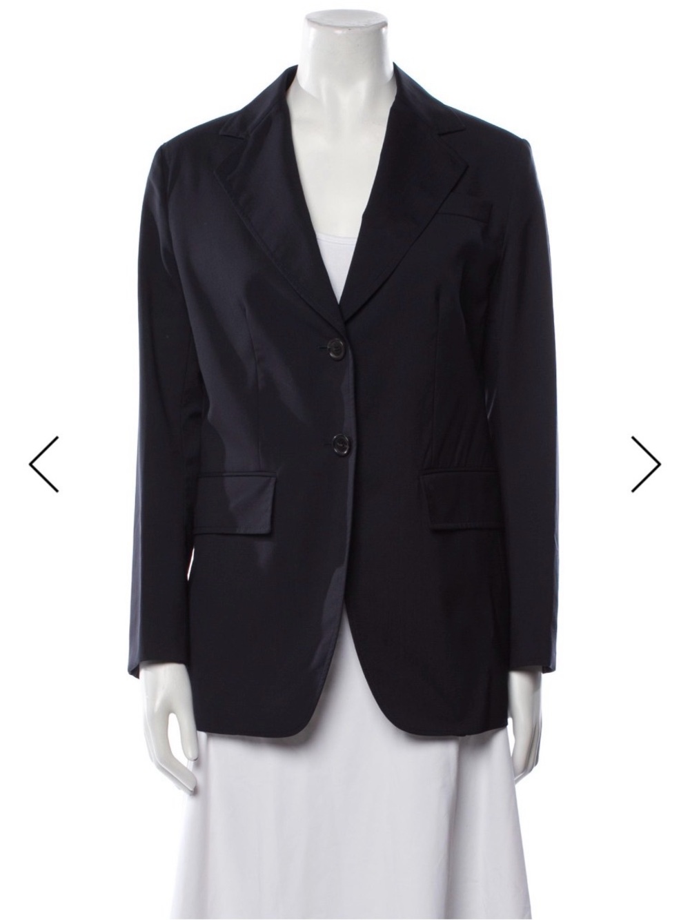Prada Single-Breasted Navy Classic Blazer Jacket - US size 4